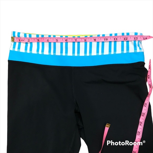Lululemon Run: Inspire Crop II Legging Black / Twin Stripe Spry Blue / Spry blue - Picture 14 of 15